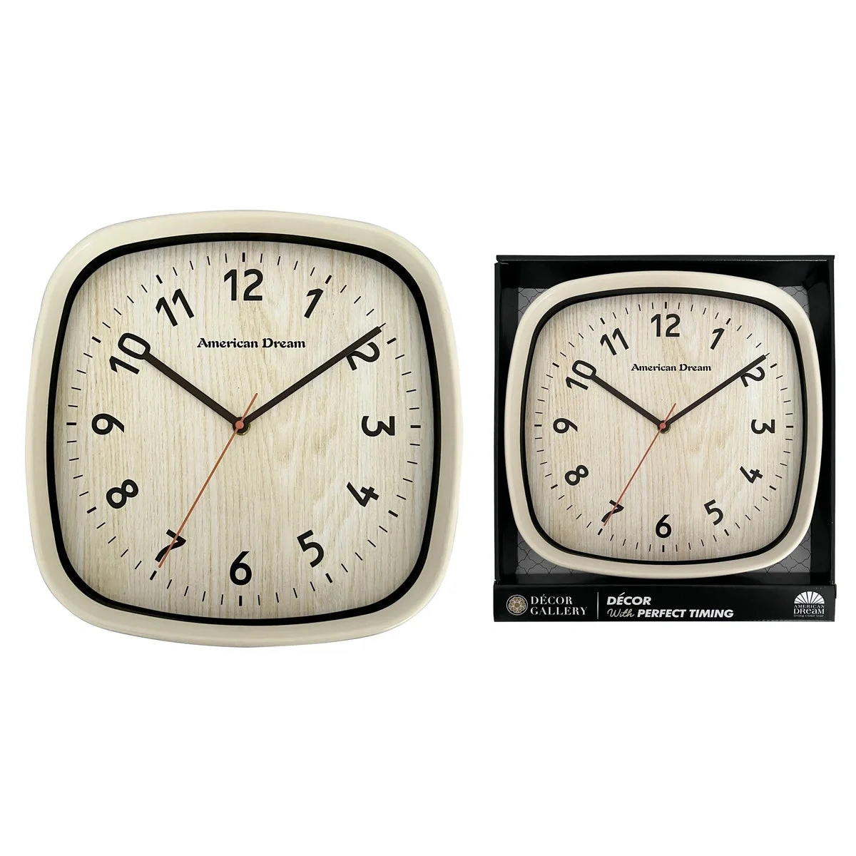 Reloj de pared cuadrado, silencioso y con estilo. ¡Decora tu hogar con elegancia y sin ruidos!